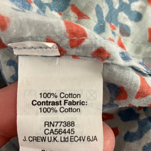 J. Crew coral block print popover cotton tunic blouse 4 - Picture 6 of 8